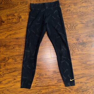 Nike Women’s Dance Leggings All Over Swoosh Pattern Tight Fit Nike Logo Pants